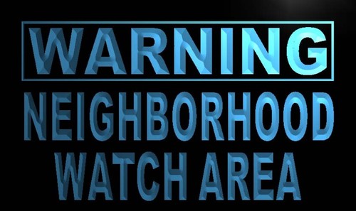 Warning Neighborhood Watch Area Neon Light Sign